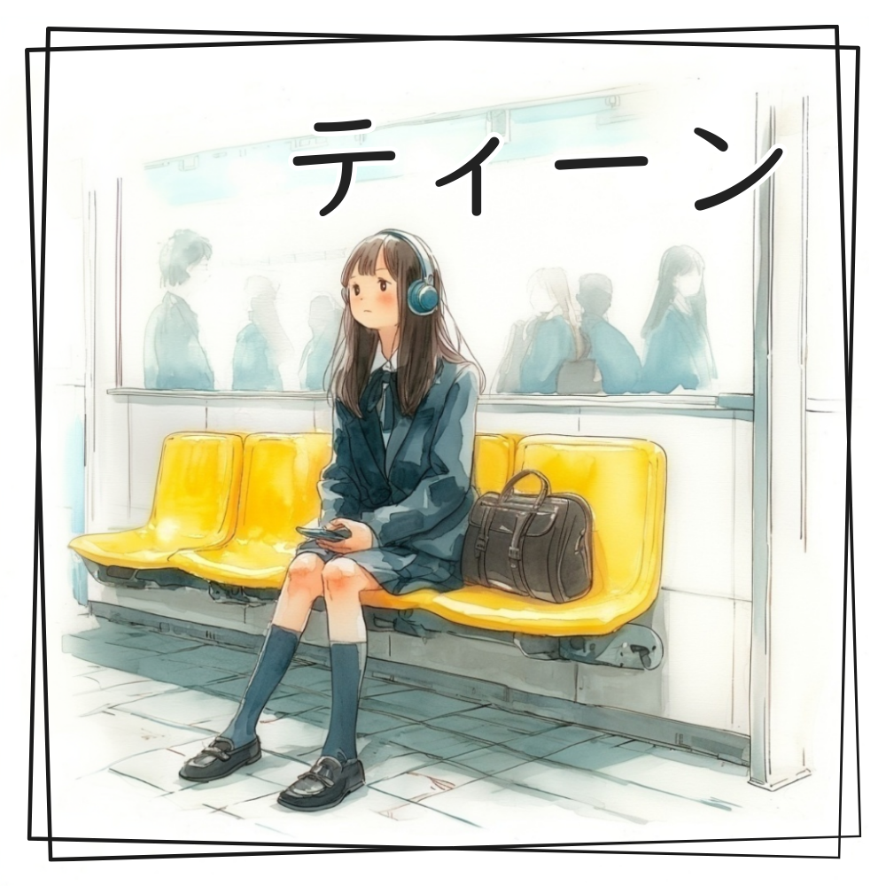 水彩で描いたティーンのイラスト